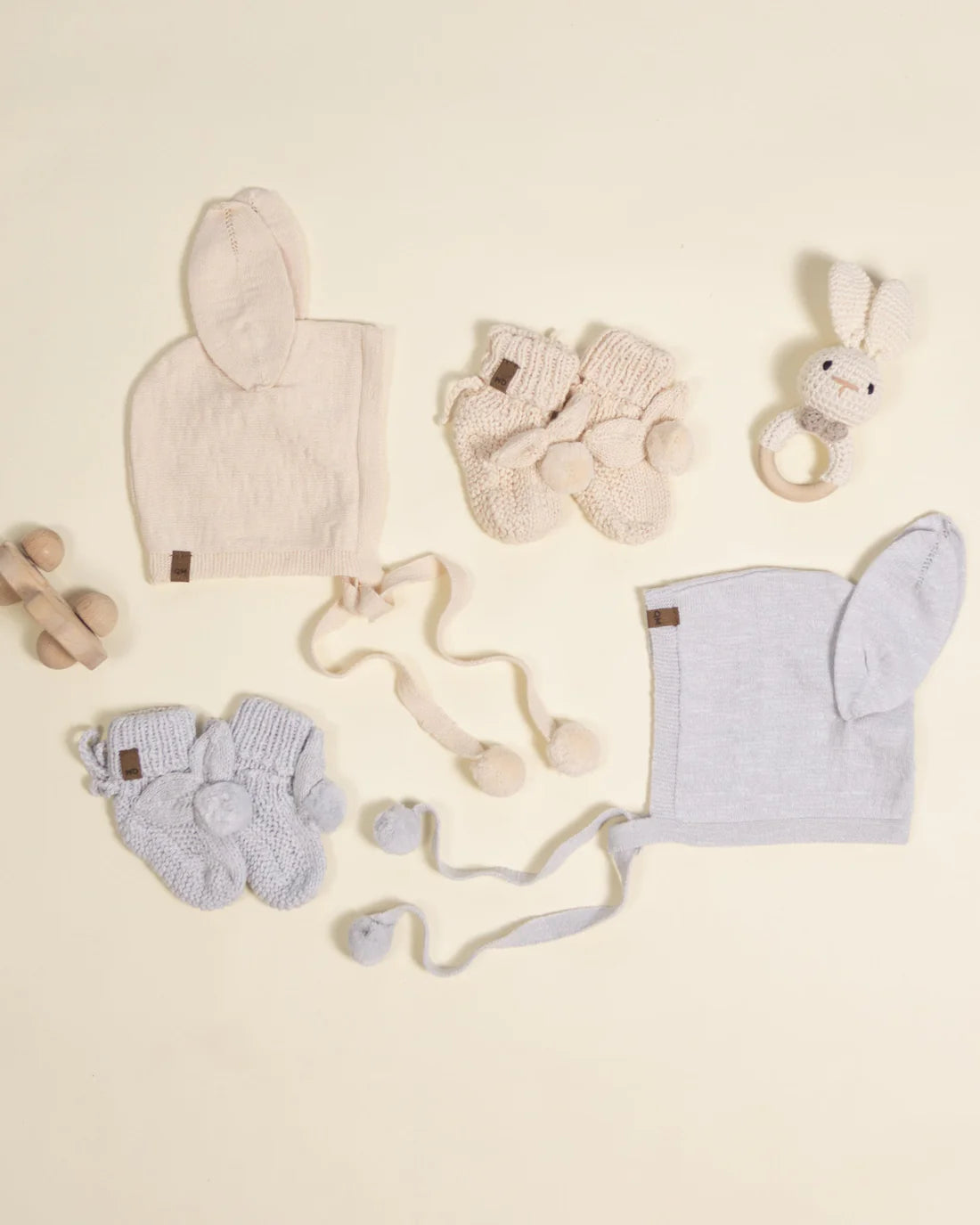 Quincy Mae Bunny Knit Bonnet - Sky