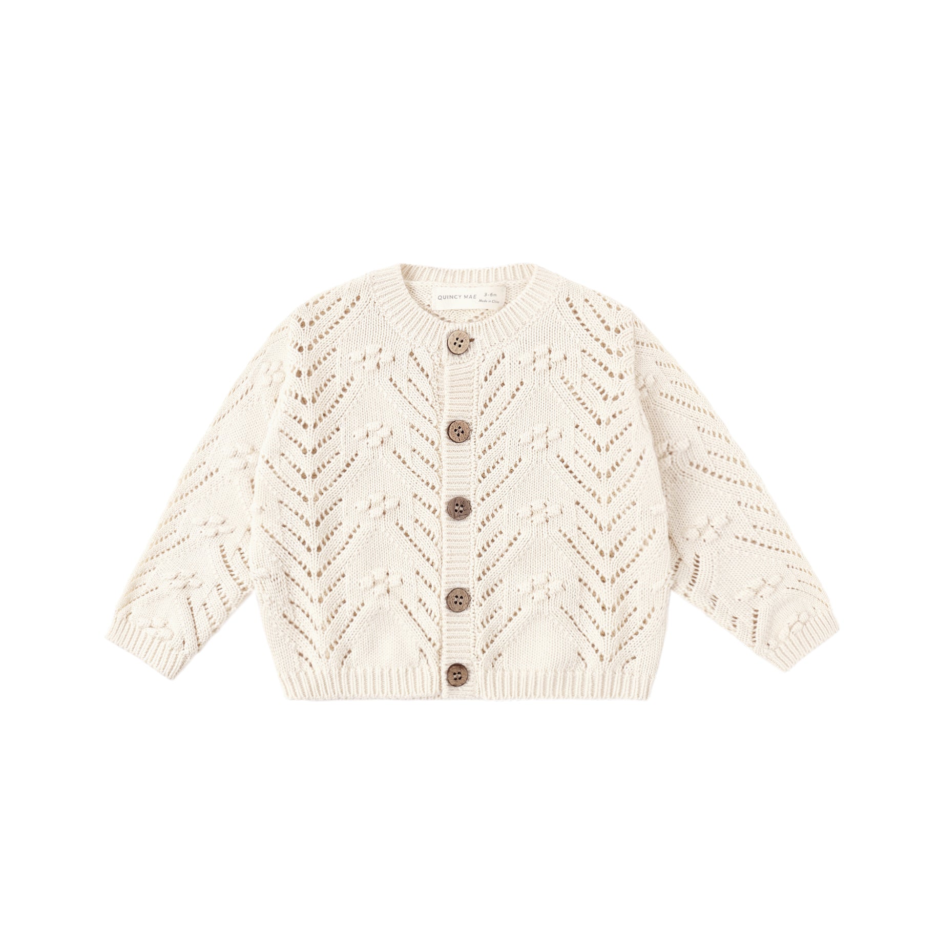 Quincy Mae Knit Cardigan - Natural