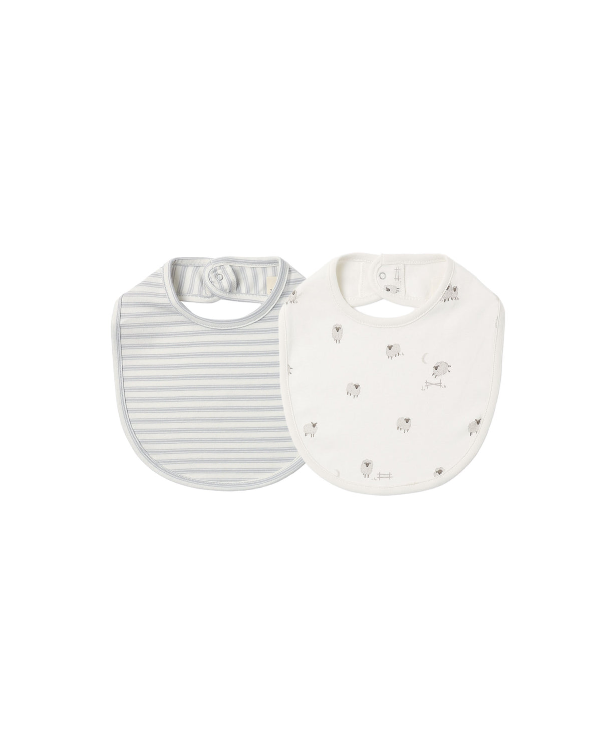 Jersey Snap Bib 2 Pack - Sheep & Cloud Stripe