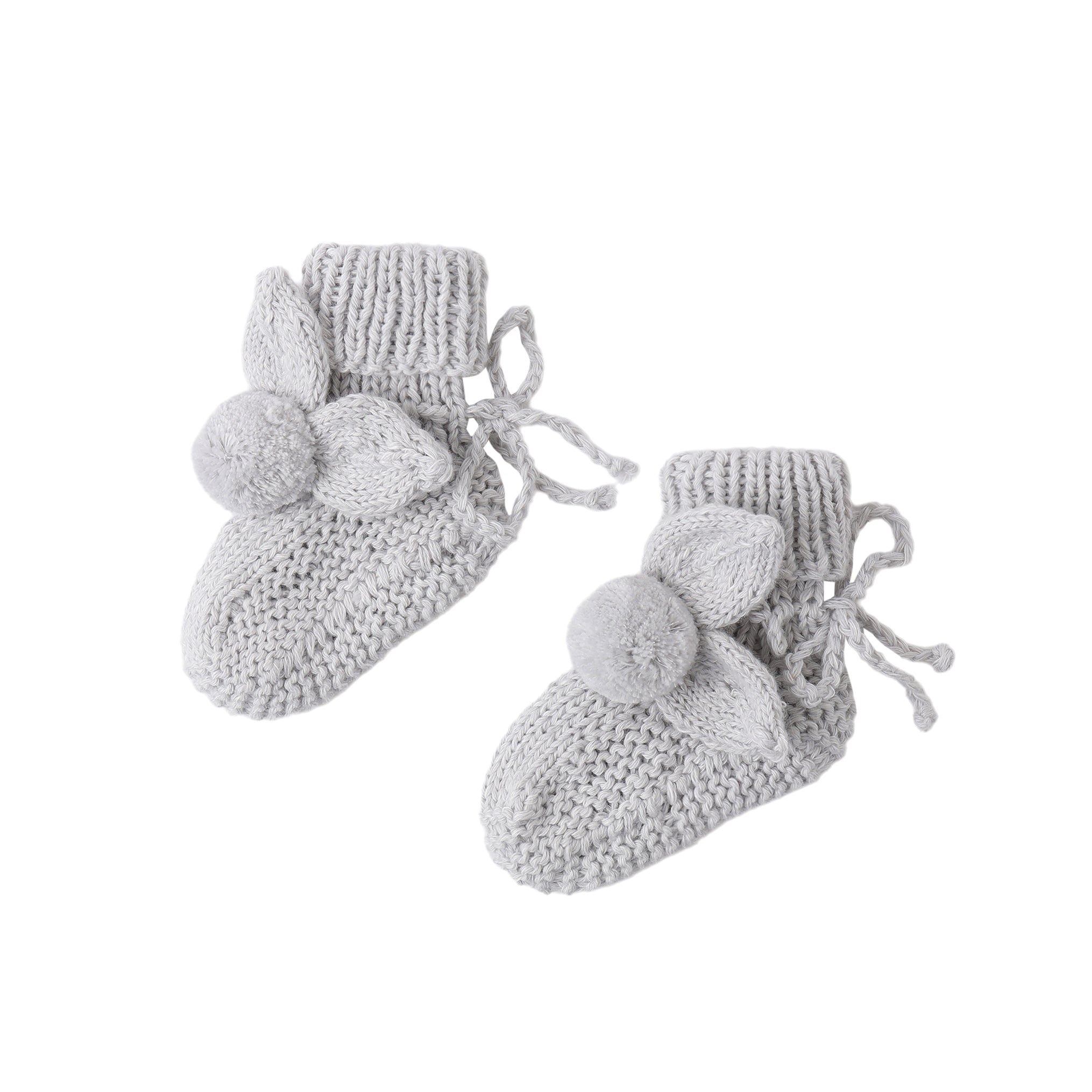 Quincy Mae Bunny Knit Booties - Sky