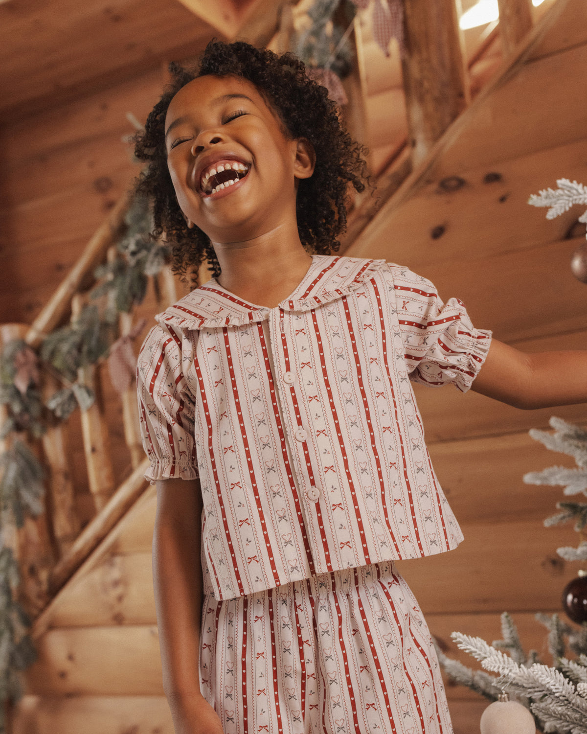Ruffle Pajamas Candy Cane Lane