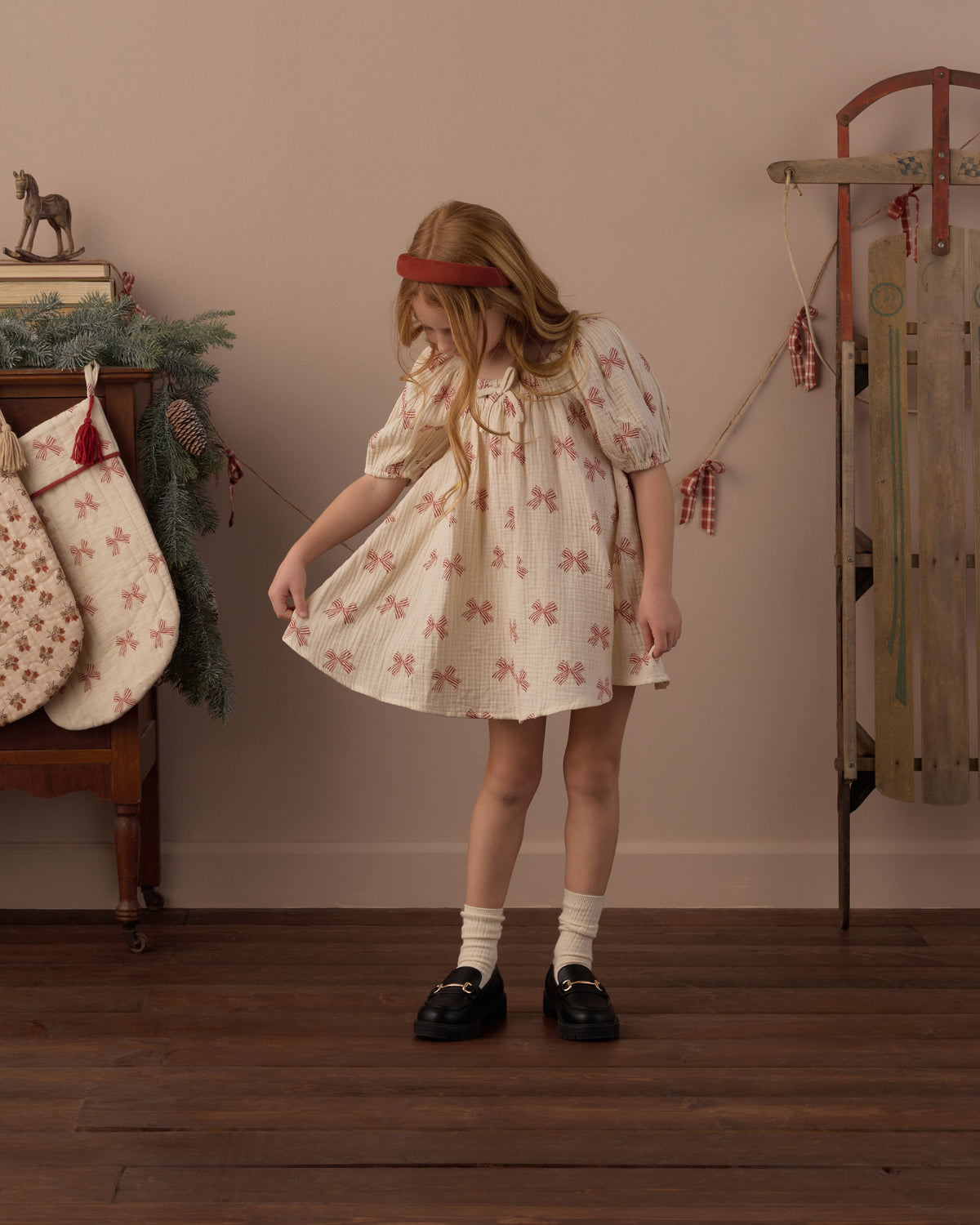 Sabrina Mini Dress - Peppermint Bows