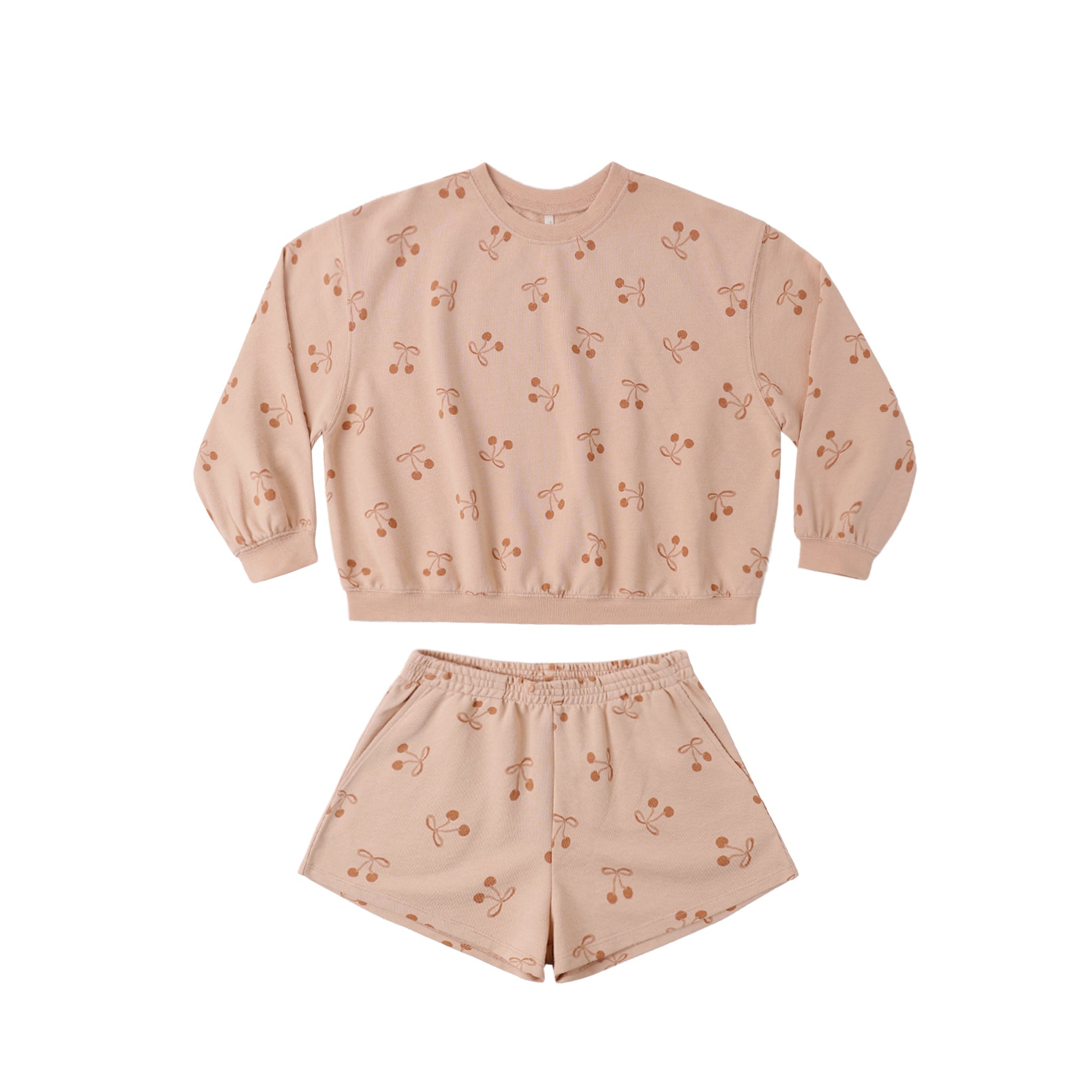 Rylee + Cru Summer Terry Set - Cherry Bows