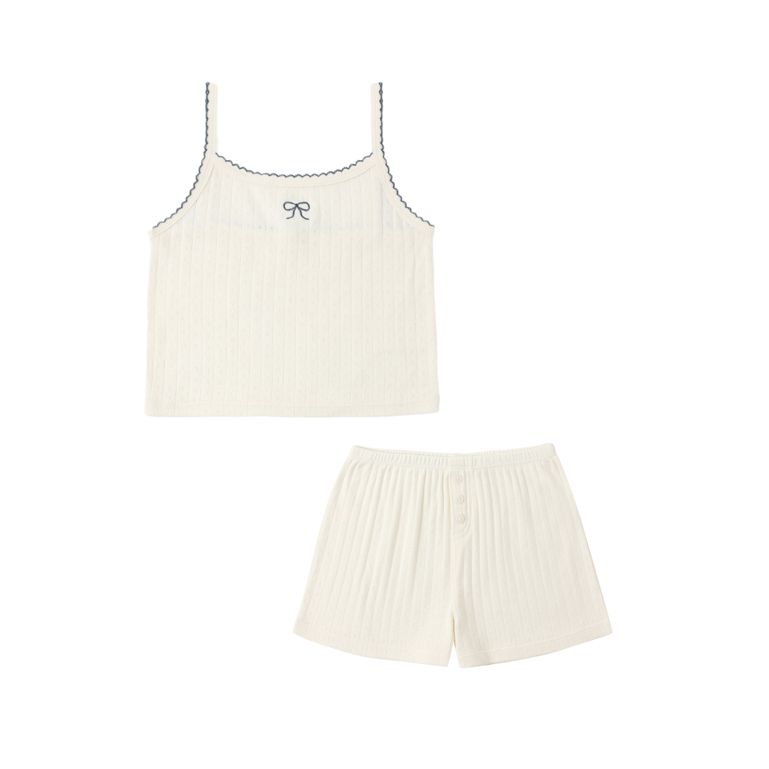 Rylee + Cru Pointelle Lounge Set - Ivory