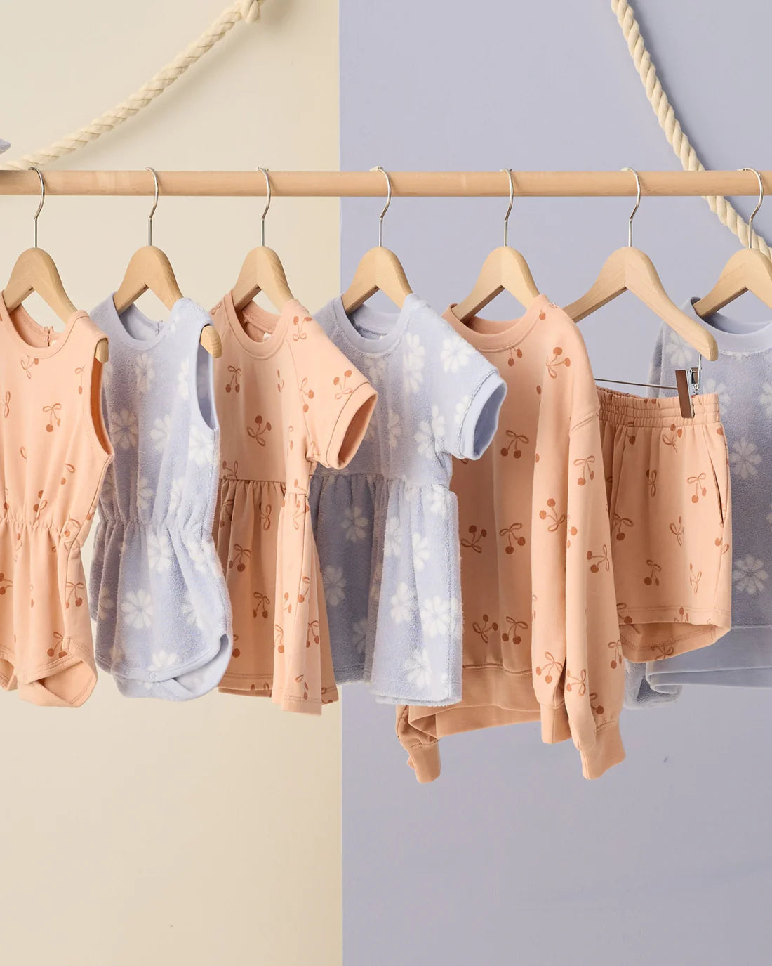 Rylee + Cru Summer Terry Set - Cherry Bows