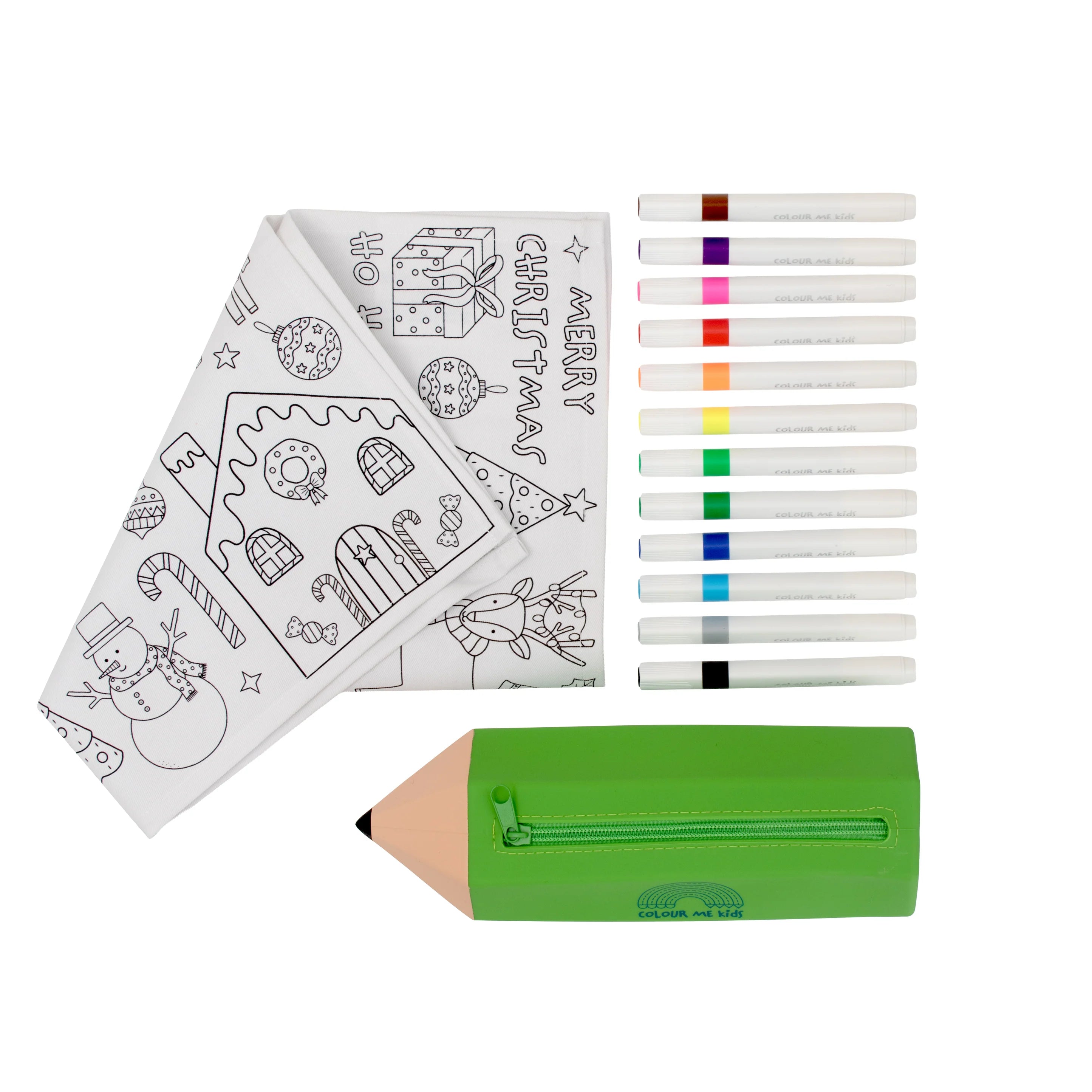 Washable, Reusable Colouring-In Solo Mat Kit - Merry Magic