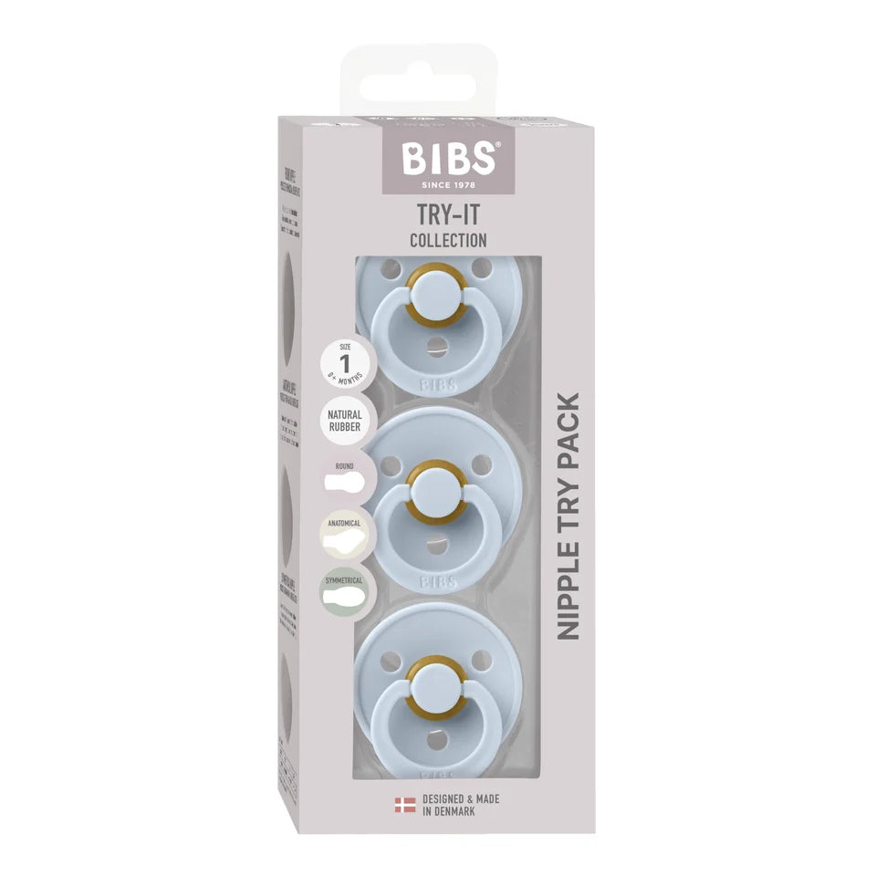 BIBS Try-it Starter Box 3 pack - Baby Blue