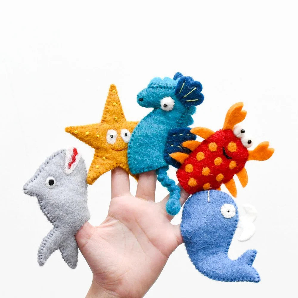 Ocean and Sea Creatures Finger Puppet Set