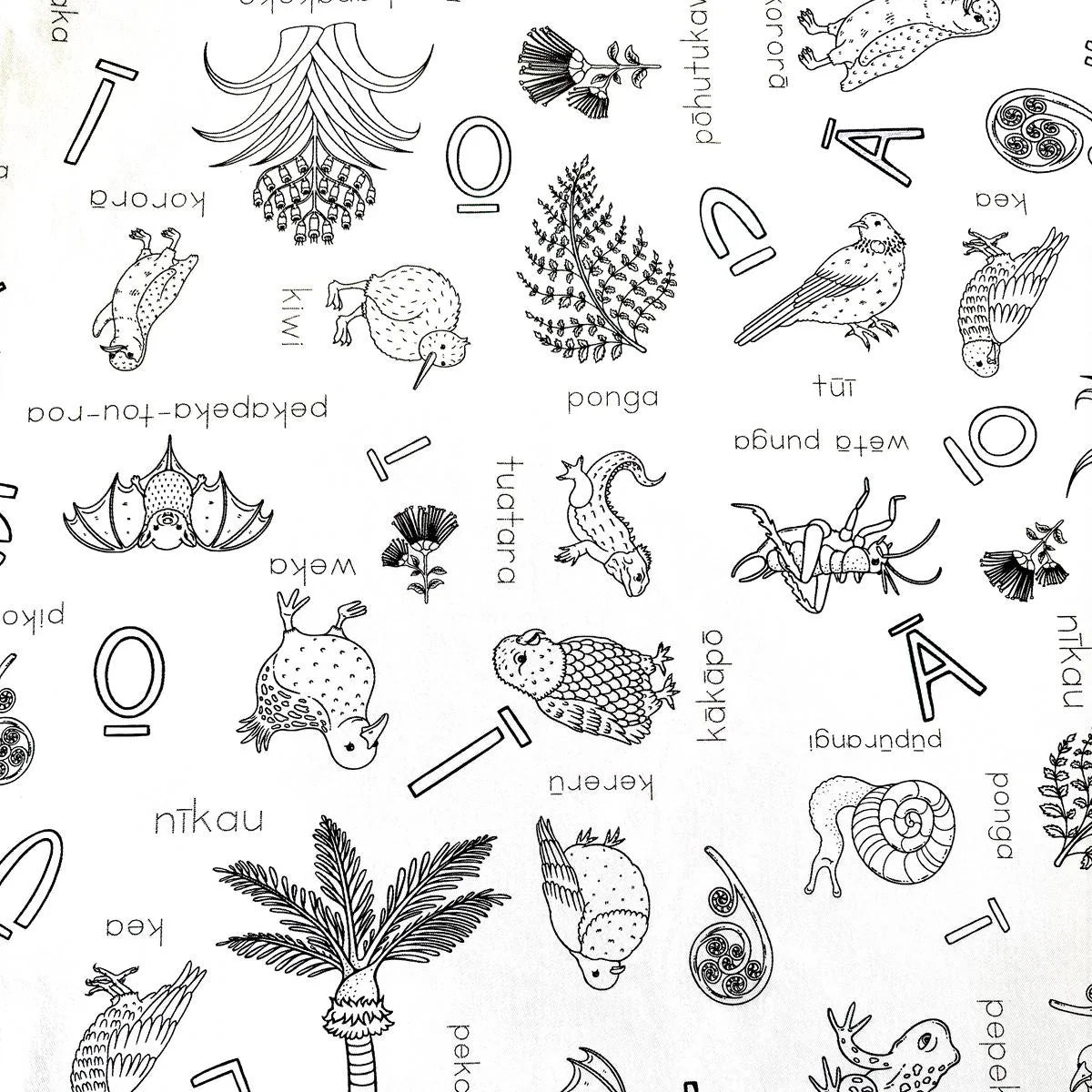 Reusable Colouring In Tablecloth Set - Hoa o te Ngahere