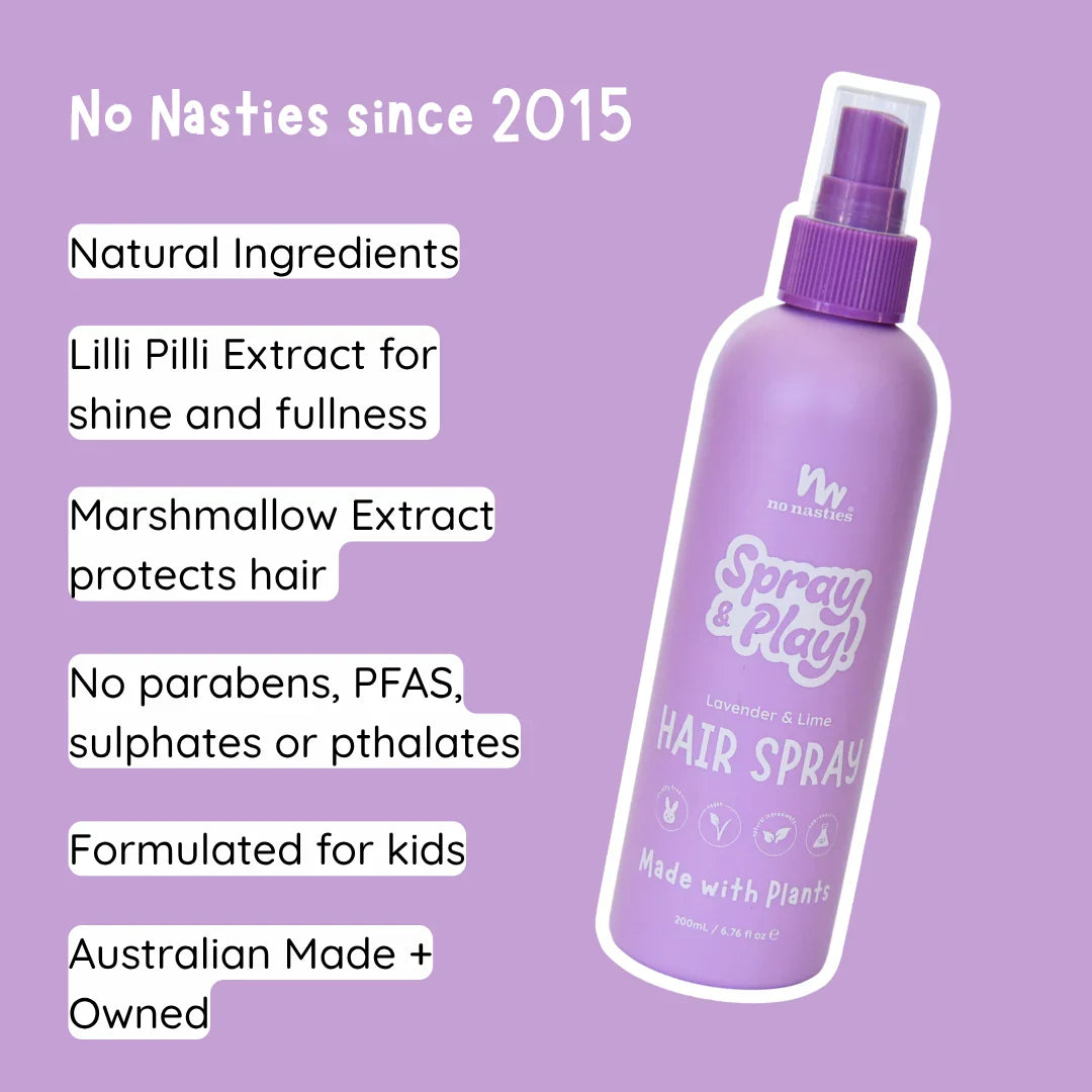 No Nasties Alcohol Free Hairspray - Calming Lavender and Fresh Lime