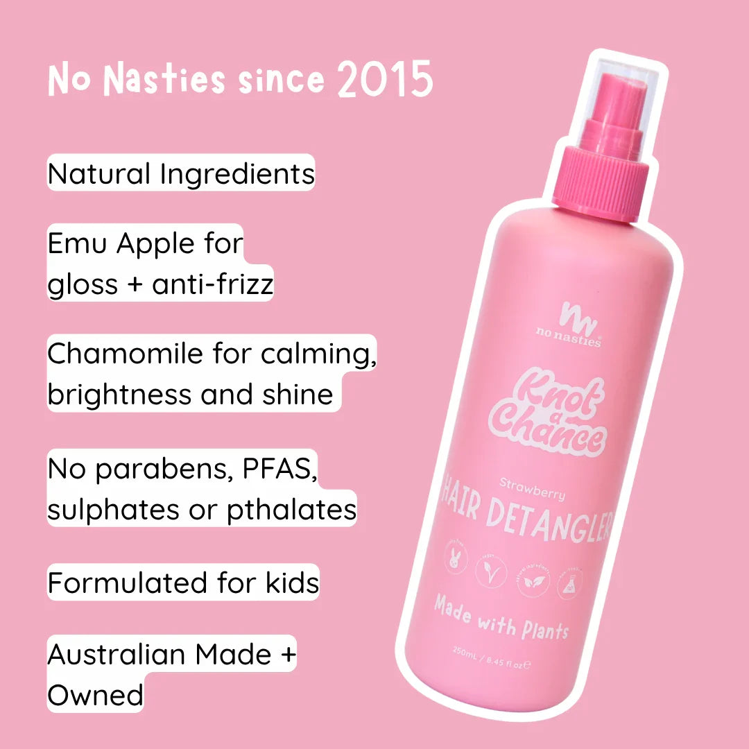 No Nasties Natural Plant Based Hair Detangler - Strawberry