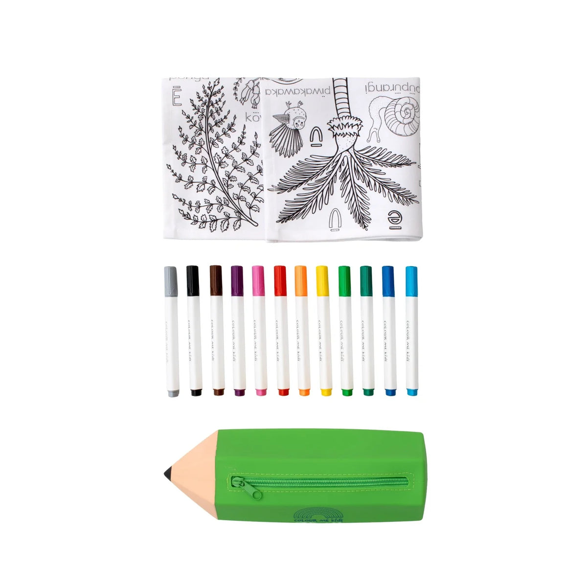 Washable, Reusable Colouring-In Solo Mat Kit - Hoa o te Ngahere