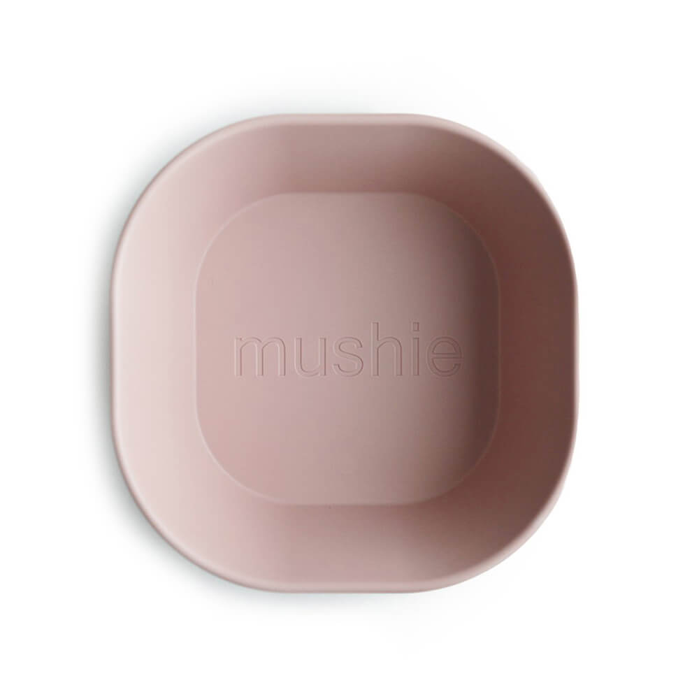 Mushie Set of 2 Square Dinner Bowls - Blush