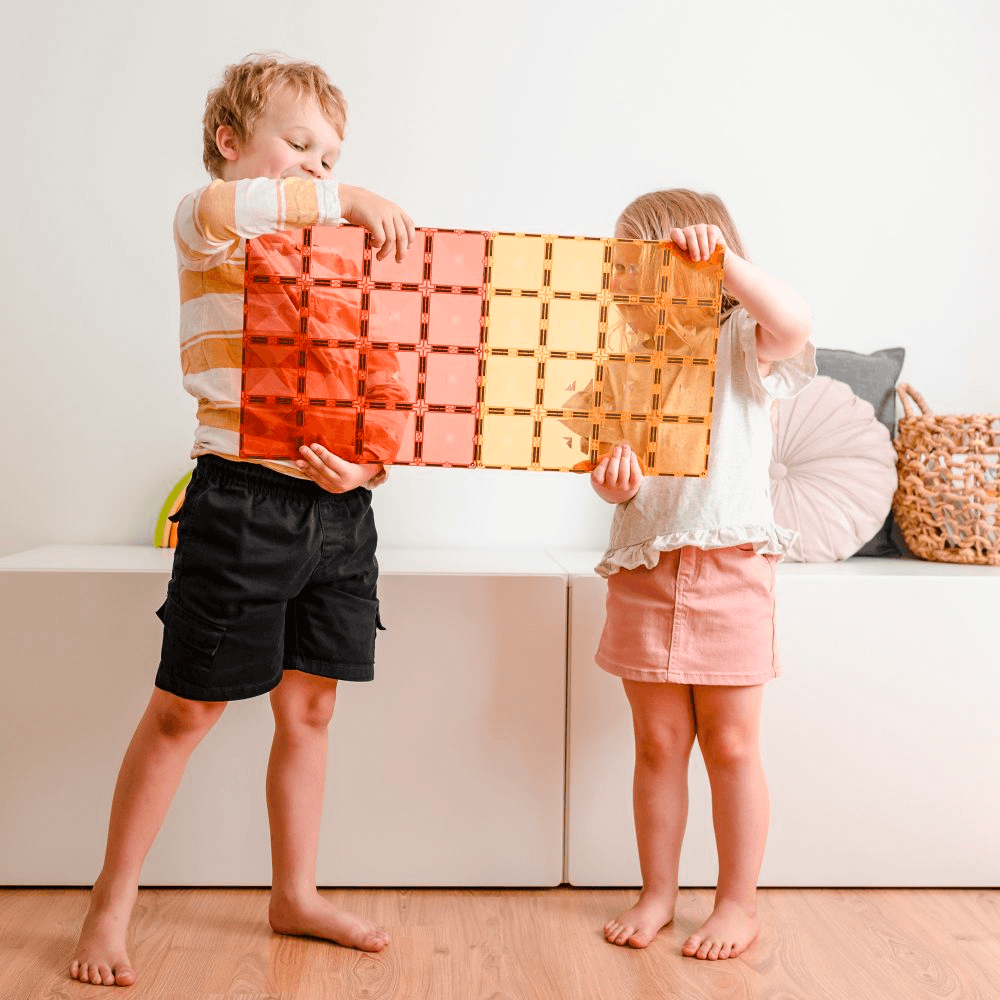 Connetix Base Plate Lemon & Peach Pack 2 Piece