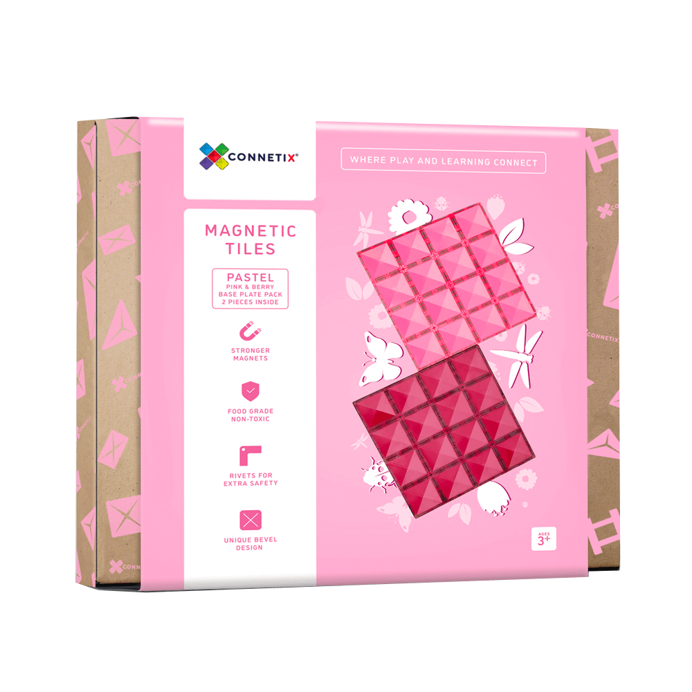 Connetix Base Plate Pink & Berry Pack 2 Piece