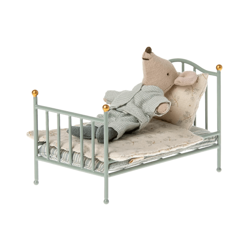 Maileg Mouse Vintage Bed - Mint