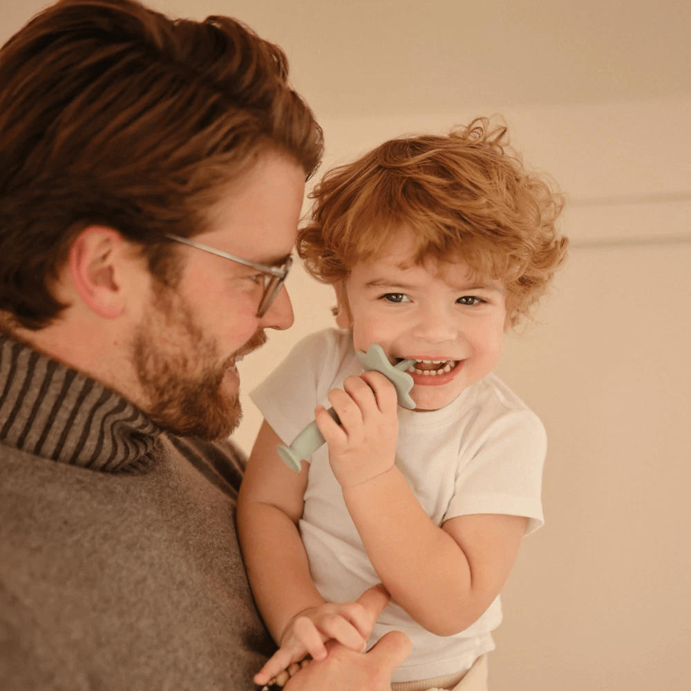 Mushie Training Toothbrush Star - Cambridge Blue