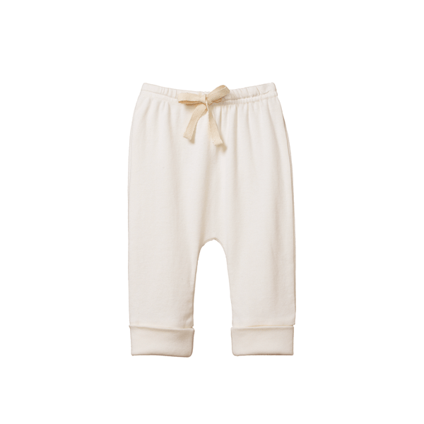 Nature Baby Cotton Drawstring Pants - Natural