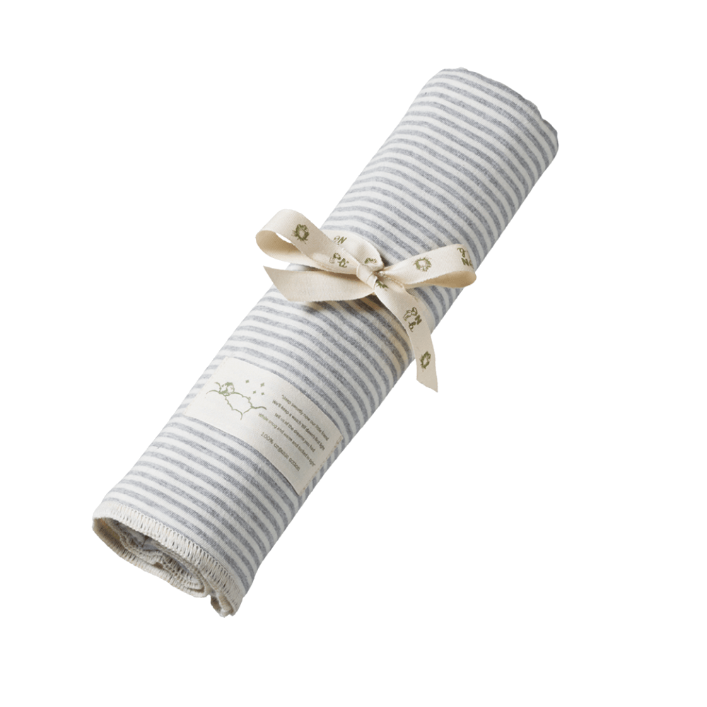 Nature Baby Cotton Wrap Grey Marl Stripe Little Gatherer NZ