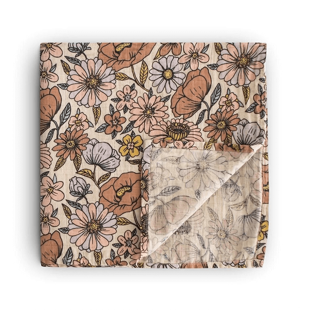 Mushie Swaddle - Retro Flowers