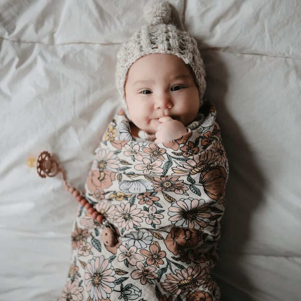 Mushie Swaddle - Retro Flowers