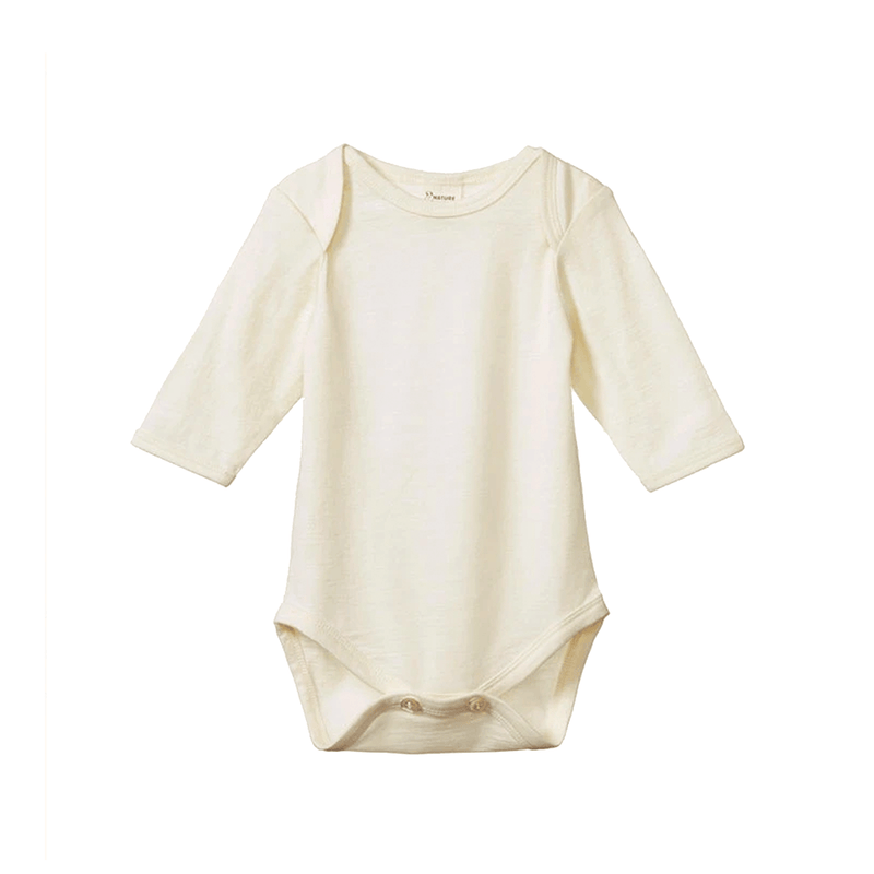 Nature Baby Merino Long Sleeve Bodysuit - Natural