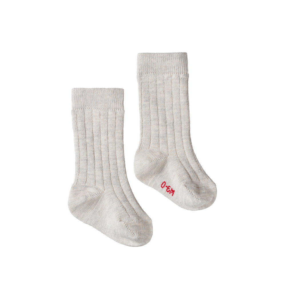 Nature Baby Cotton Rib Socks - Light Grey Marl