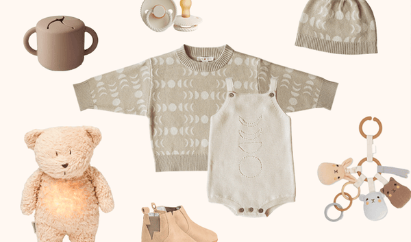 Little Gatherer Children's Boutique New Zealand. Grown baby outfit roundup with Moonie bear. 