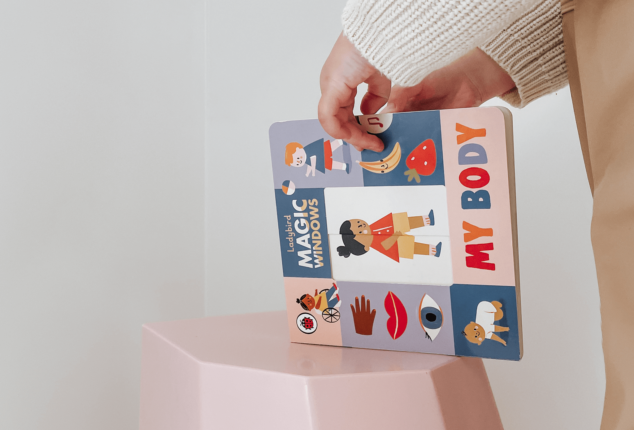 My Body is the perfect board book for introducing healthy attitudes towards our growing bodies. With interactive push pull tabs children can watch the pictures change.