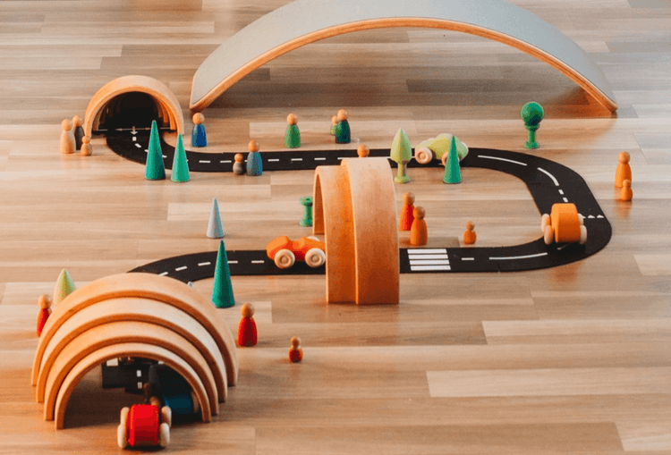 Way To Play toy roads that are perfect for indoors or out. The open ended toys are sure to bring your child hours of fun with their cars, trucks, and wagons. Available in store in New Zealand and online at Little Gatherer