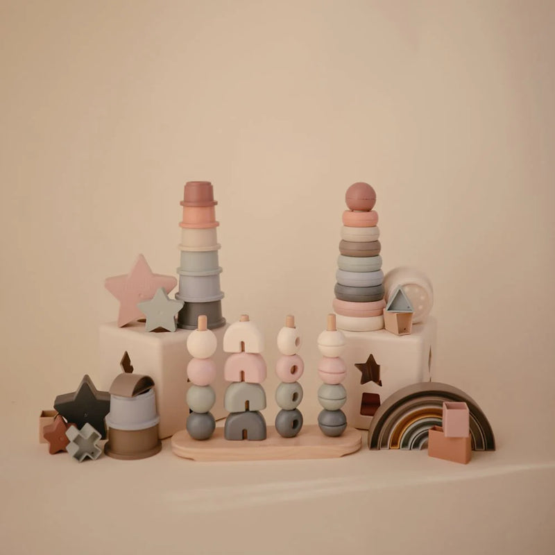 Mushie Wooden Multi Shape Stacker - Original
