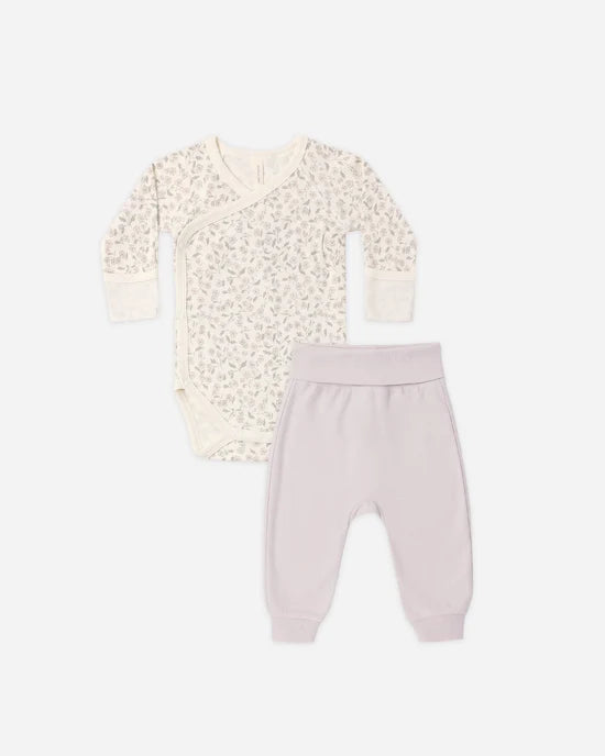 Side Snap Bodysuit & Pant Set - Floret