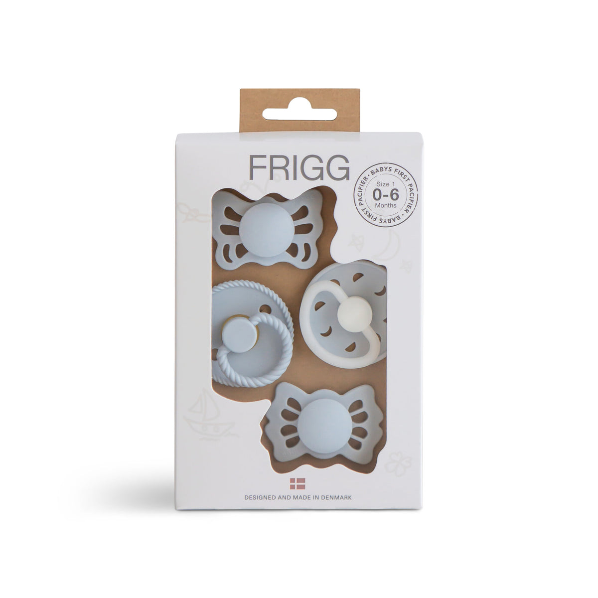 Frigg Baby's First Pacifier Moonlight Sailing- Powder Blue