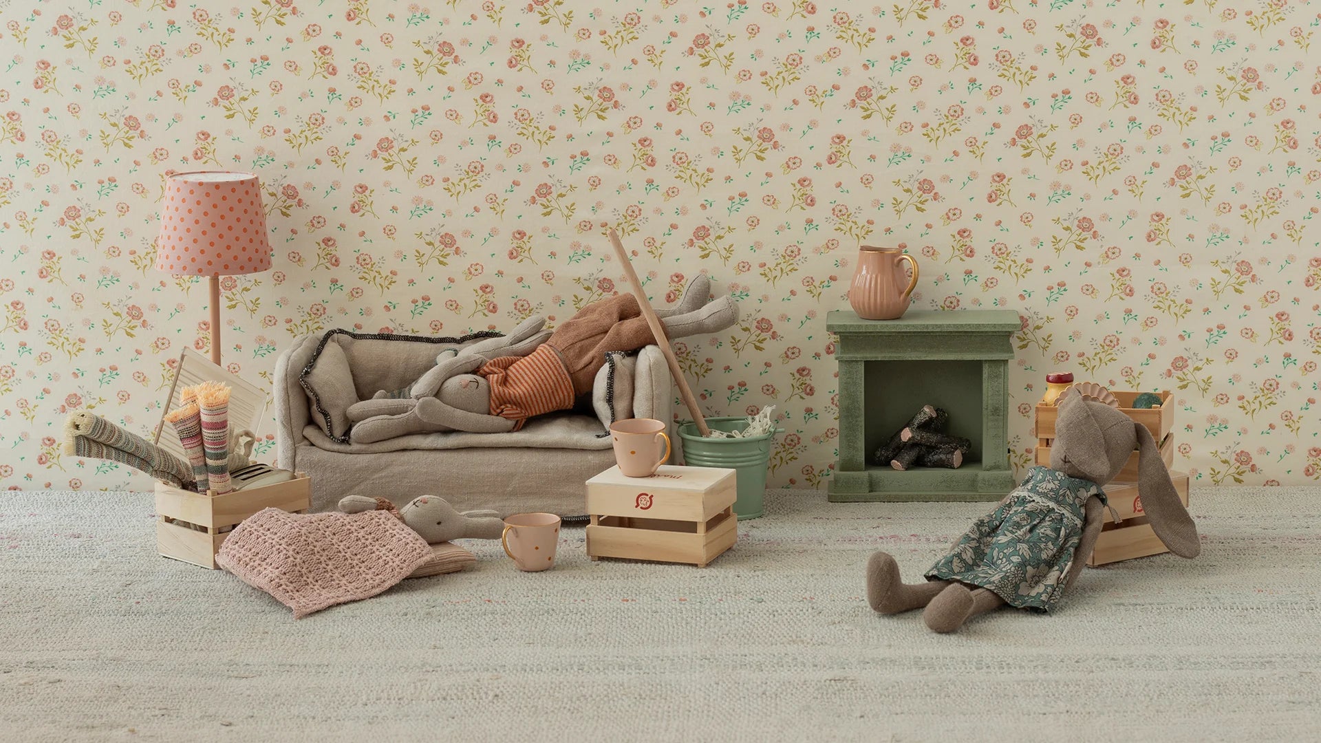 Fireplace Miniature | Dusty green