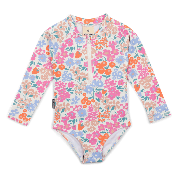 Crywolf Long Sleeve Swimsuit - Berry Garden