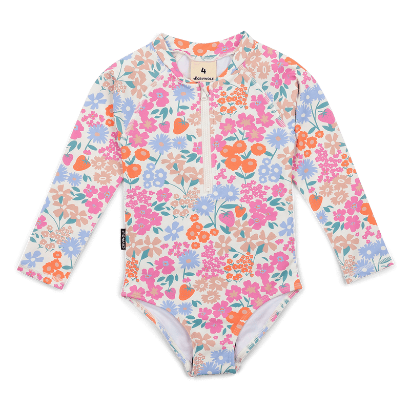 Crywolf Long Sleeve Swimsuit - Berry Garden