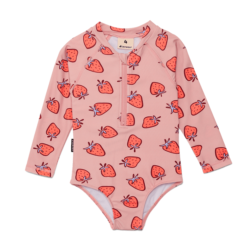 Crywolf Long Sleeve Swimsuit - Strawberry Splash