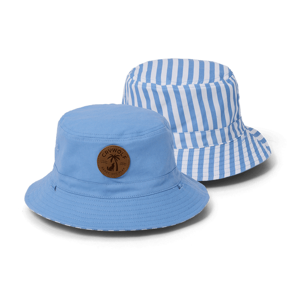 Crywolf Reversible Bucket Hat - Sky Blue Stripe