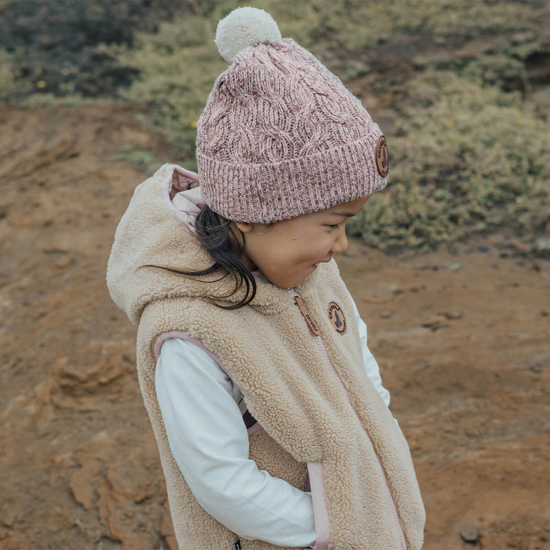 Crywolf Reversible Yeti Vest - Blush/Camel