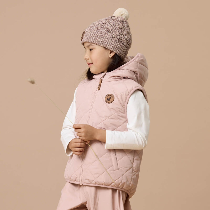Crywolf Reversible Yeti Vest - Blush/Camel