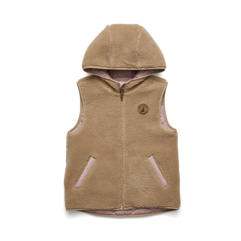 Crywolf Reversible Yeti Vest - Blush/Camel