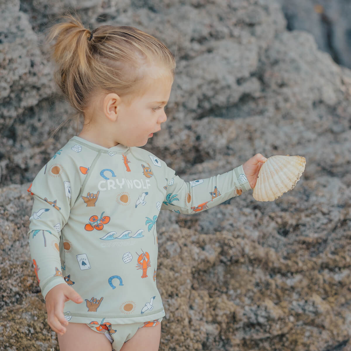 Crywolf Baby Rash Vest - Lucky Days Sage