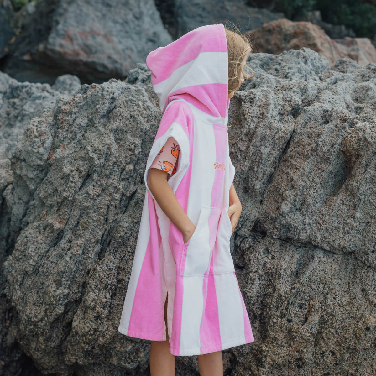 Crywolf Hooded Towel - Candy Stripe