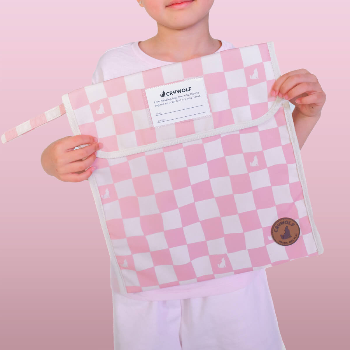 Crywolf Book Bag - Pink Check