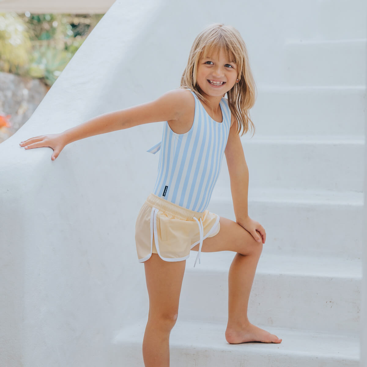 Crywolf Swimsuit - Sky Blue Stripe