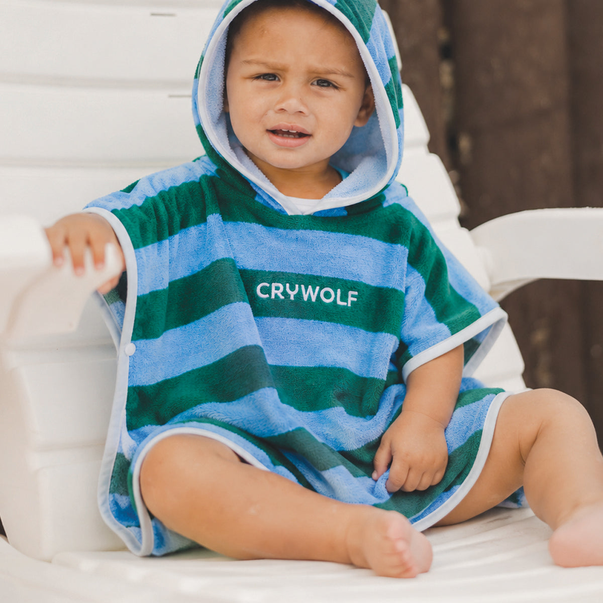 Baby Hooded Towel- Deck Stripe