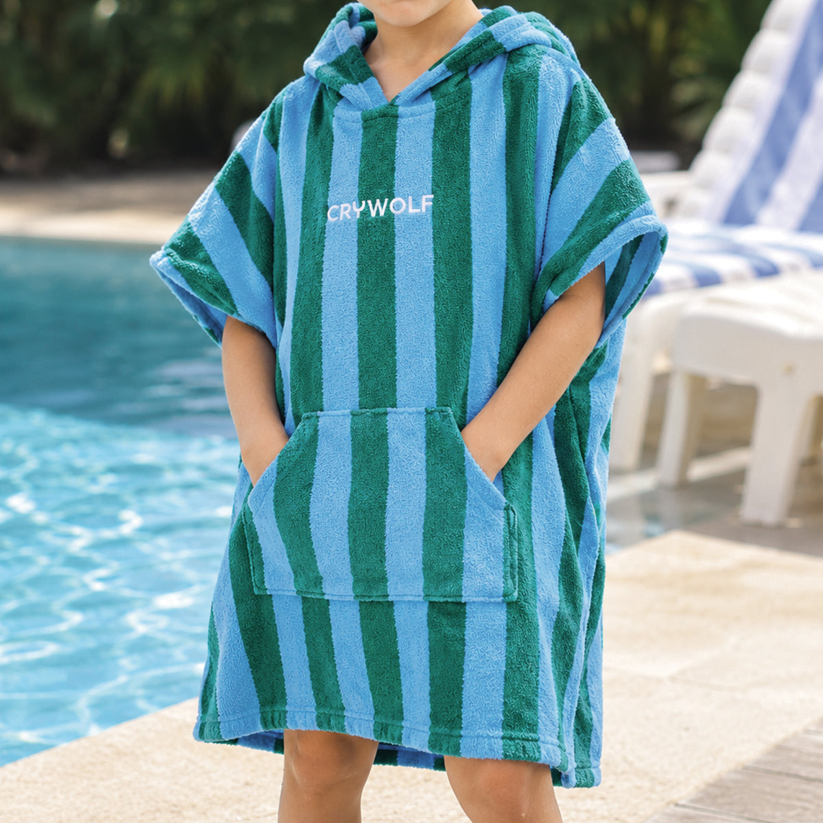 Hooded Towel- Deck Stripe