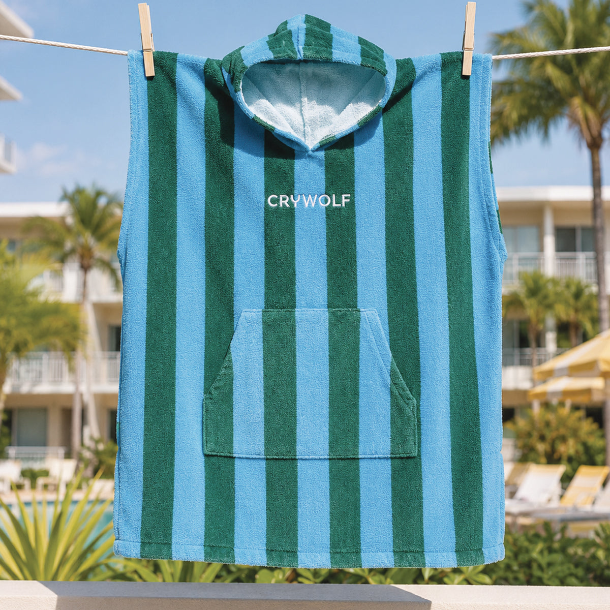 Hooded Towel- Deck Stripe