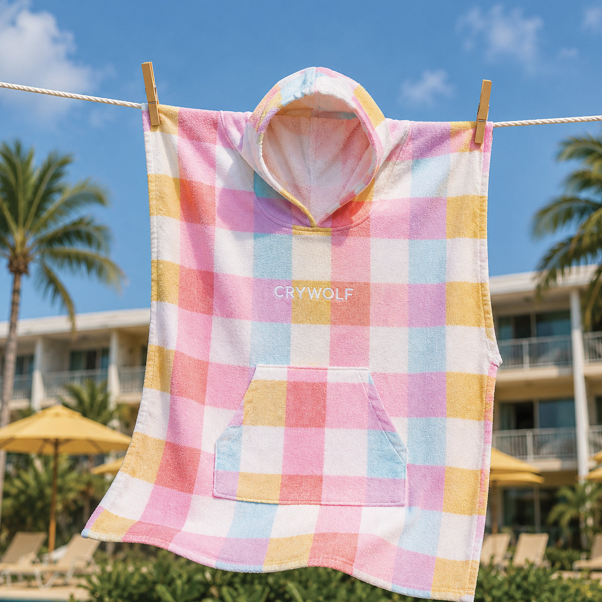Hooded Towel- Pop Gingham