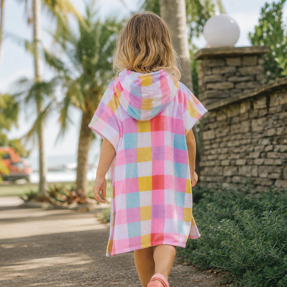 Hooded Towel- Pop Gingham